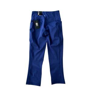 ID Ideology Womens Soft Flex High-Rise Crop Leggings Tartan Blue Side Pockets